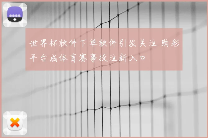 世界杯软件下单软件引发关注 购彩平台成体育赛事投注新入口
